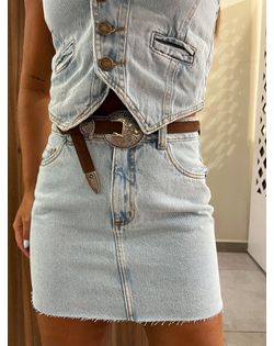 Saia Jeans Claro Curta Emily - 5265269 - Closet