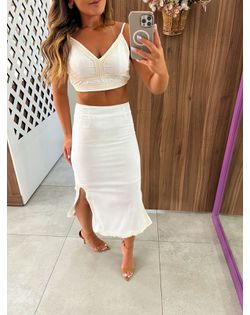 Conjunto Midi Off Bordado Eva - 629296 - Closet