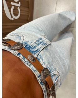 Cinto Couro Caramelo Fivela Dupla - 84595895 - Closet