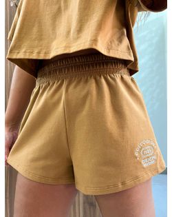 Short Feminino Moletinho Caramelo Bordado Colcci S... - Closet