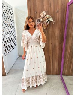 Vestido Longo Ana Off - 563241 - Closet