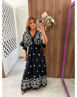 Vestido Longo Ana Preto - 5874234 - Closet