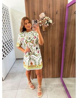 Vestido T-Shirt Básico Estampado Floresta Doce Far... - Closet