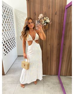 Vestido Midi Bordado Off Cléo - 455782 - Closet