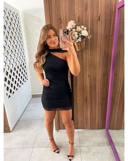 Vestido Curto Tule Preto Vic - 4785623 - Closet