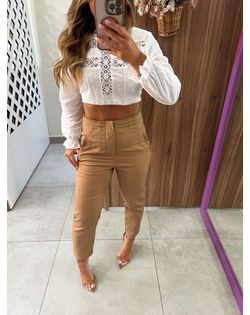 Calça Alfaiataria Sofia Marrom Medio - 4758963 - Closet