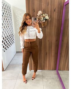 Calça Alfaiataria Sofia Marrom - 478521 - Closet