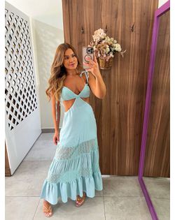 Vestido Midi Turquesa Pri - 785694 - Closet