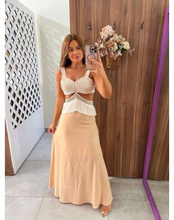 Vestido Longo Nude Maju - 745896 - Closet