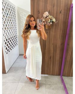 Vestido Midi Off Katarina - 7458967 - Closet