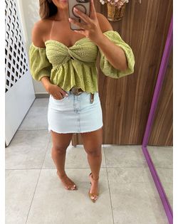 Blusa Ciganinha Verde Bela - 4785236 - Closet