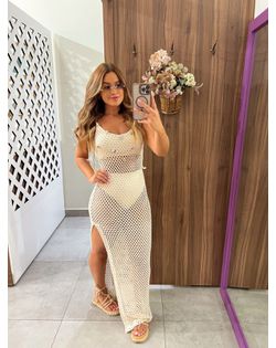 Vestido Longo Tricot Cru New Resort - 6265126326 - Closet