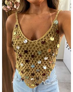 Top Zâmia Dourado - 362626 - Closet