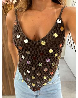 Top Zâmia Marrom - 9669262 - Closet