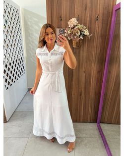 Vestido Midi Chemise Off Margarida - 985695629 - Closet