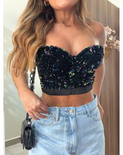 Top Corset Brilhos Manu - 262632 - Closet