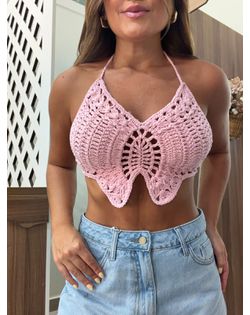 Top Crochê Rosa Fada Do Campo - 526916 - Closet