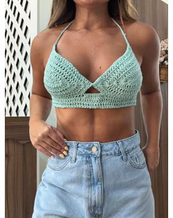 Top Crochê Turquesa Tiffany - 78588 - Closet