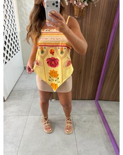 Blusa Estampada Amarela Yasmin - 95659965 - Closet