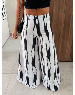 Calça Pantalona Cetim Estampada - 6565995 - Closet