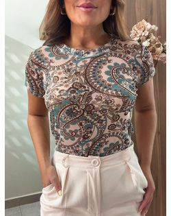 Blusa Tule Estampa Lissie - 95965232 - Closet