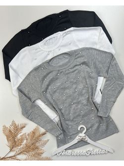 Tricot Manga Longa Perolas Preto - LOJA ANDRESSA FREITAS