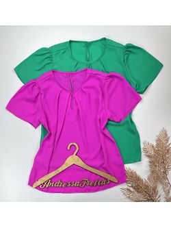 Blusa de Crepe Manguinha Pink