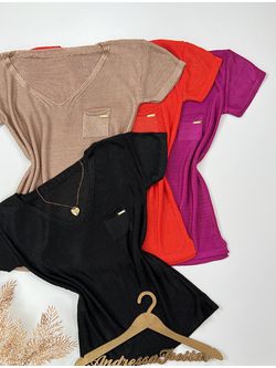 Blusa de Linha Preta - LOJA ANDRESSA FREITAS