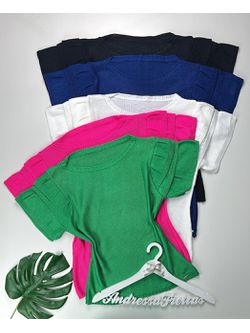 Blusa Linha Com Manga De Babadinho Verde - LOJA ANDRESSA FREITAS