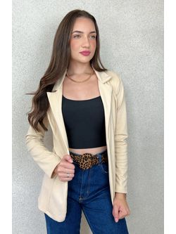 Blazer Alongado Nude - LOJA ANDRESSA FREITAS