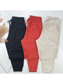Calça Jogger Linho Terracota - LOJA ANDRESSA FREITAS