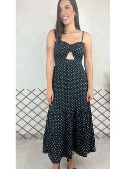 Vestido Midi Alçinha Poa 