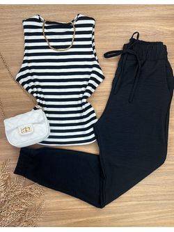 Calça Jogger Crepe Duna Preta - LOJA ANDRESSA FREITAS