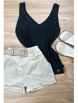 Blusa Tricô Verão Preta 