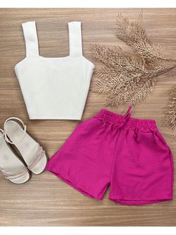 Short Crepe Duna Pink