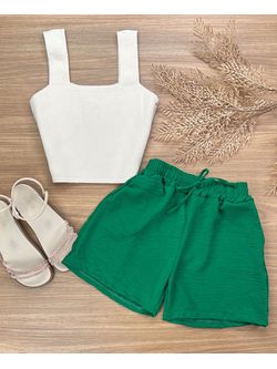 Short Crepe Duna Verde