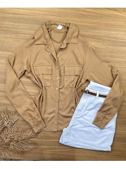 Camisa Viscolinho Bege