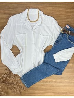 Camisa Viscose Branca - LOJA ANDRESSA FREITAS