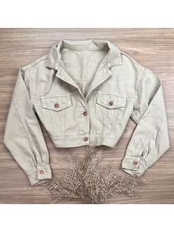Jaqueta Sarja Cropped 