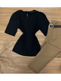 Blusa Viscolinho Preta
