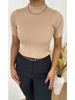 Blusa Modal Manga Curta Nude