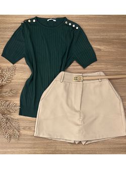 Blusa Modal Canelada Verde Militar - LOJA ANDRESSA FREITAS