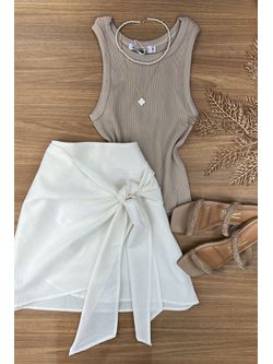 Blusa Regata Canelada Caqui