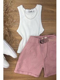 Blusa Regata Canelada Branca