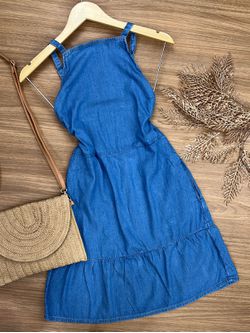 Vestido Curto Jeans Tencel