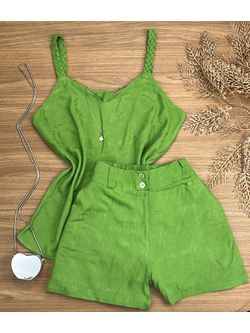 Conjunto Alça Trançada Verde - LOJA ANDRESSA FREITAS