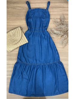 Vestido Midi Jeans Tencel - LOJA ANDRESSA FREITAS