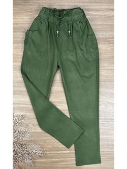 Calça Cenoura Sininho Verde Militar