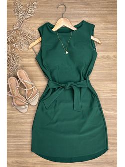 Vestido Curto Neoprene Verde Oliva