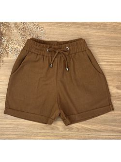 Short Boxer Linho Marrom